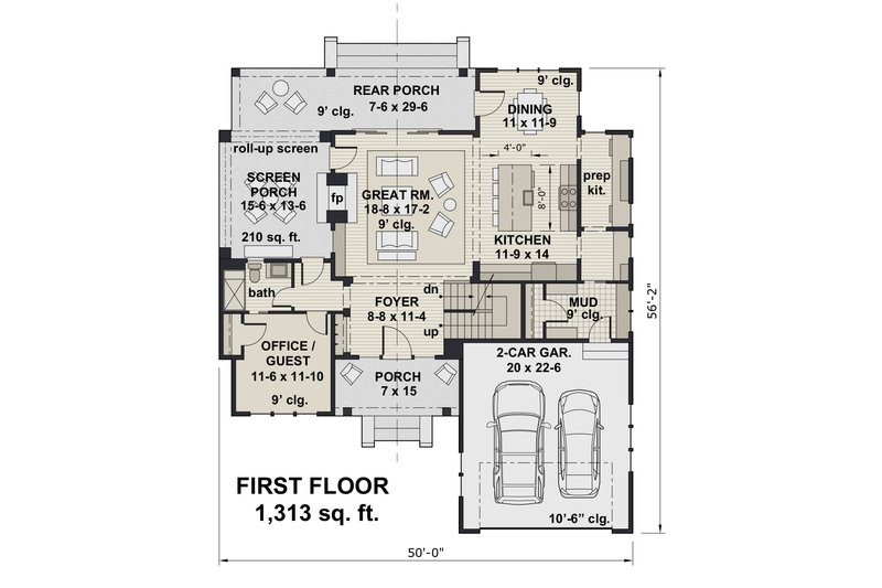 Farmhouse Style House Plan - 4 Beds 3 Baths 2652 Sq/Ft Plan #51-1148 ...