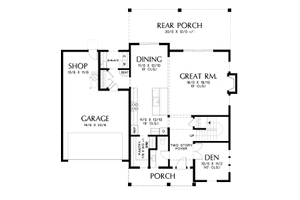Floor Plan - Main Floor for Contemporary House Plan #48-986 - 4 bed, 2.5 bath