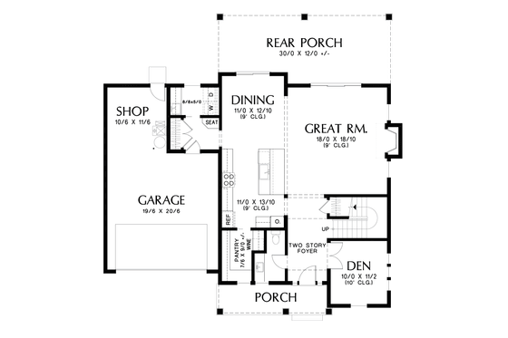 Floor Plan - Main Floor for Contemporary House Plan #48-986 - 4 bed, 2.5 bath