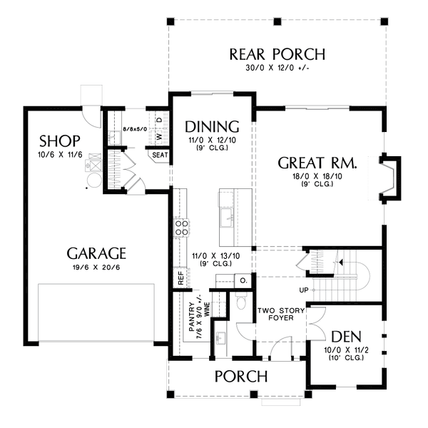 Contemporary Floor Plan - Main Floor Plan #48-986