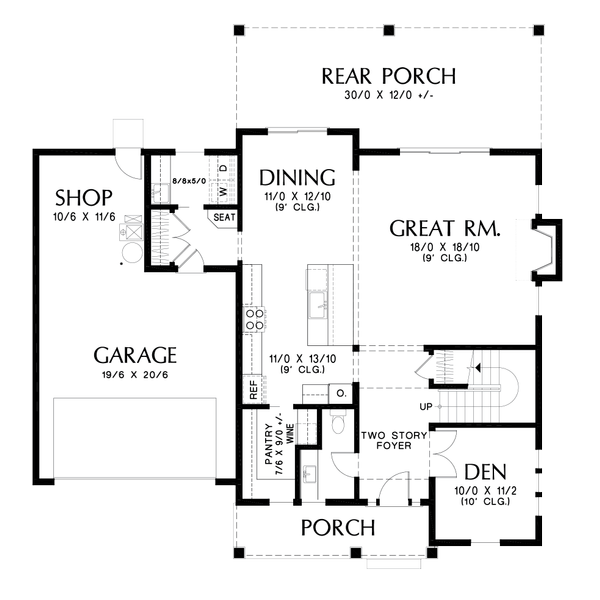 Home Plan - Contemporary Floor Plan - Main Floor Plan #48-986
