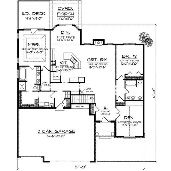 Home Plan - Traditional Floor Plan - Main Floor Plan #70-834