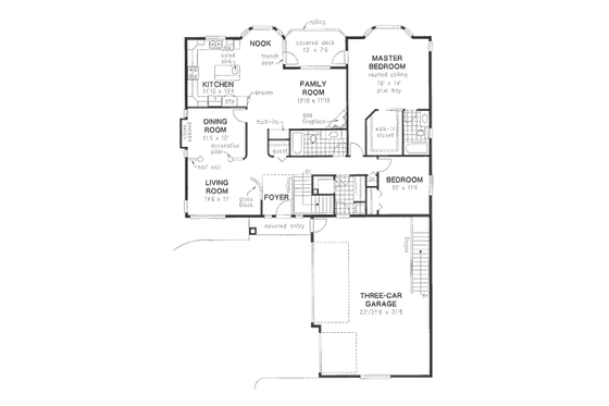 Floor Plan - Main Floor for European House Plan #18-9303 - 4 bed, 3 bath