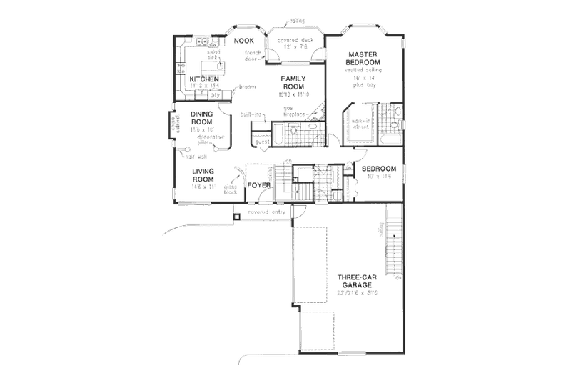 House Plan Design - Floor Plan - Main Floor for European House Plan #18-9303 - 4 bed, 3 bath