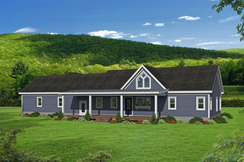 House Blueprint - Exterior - Rear Elevation for Country House Plan #932-170 - 2 bed, 2 bath