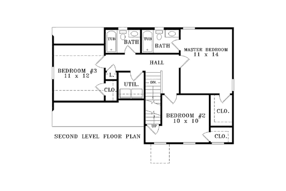 Floor Plan - Upper Floor for Colonial House Plan #81-13845 - 3 bed, 2.5 bath