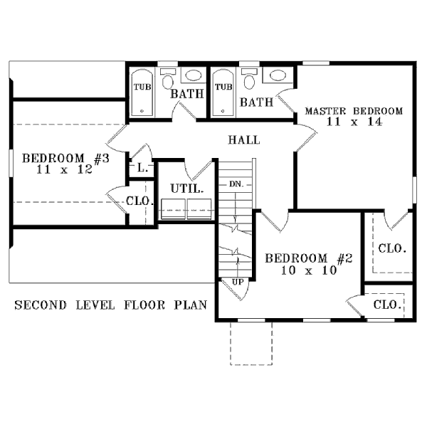 Colonial Floor Plan - Upper Floor Plan #81-13845