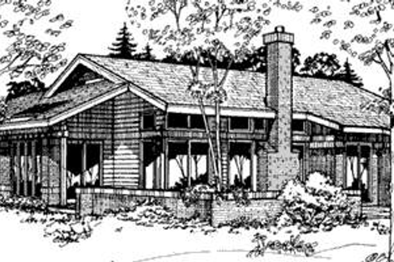 Home Plan - Exterior - Rear Elevation for Ranch House Plan #320-387 - 3 bed, 2 bath