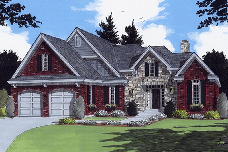 House Plan Design - Traditional style home, elevation
