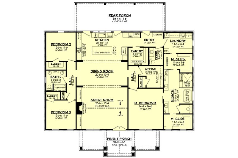 Dream House Plan - Floor Plan - Main Floor for Farmhouse House Plan #430-322 - 3 bed, 2.5 bath