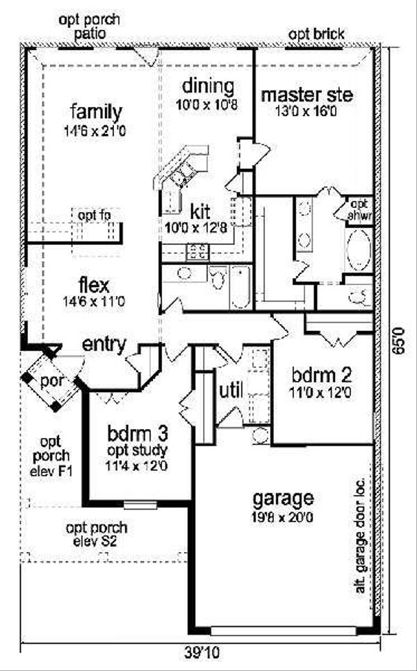 Craftsman Floor Plan - Main Floor Plan #84-265