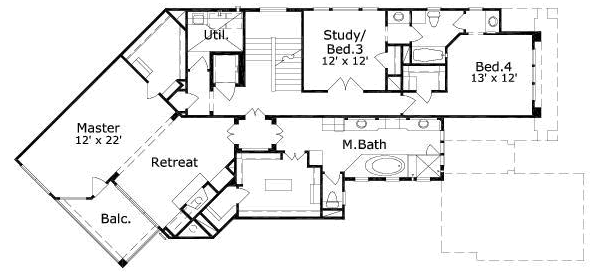 Mediterranean Floor Plan - Upper Floor Plan #411-151