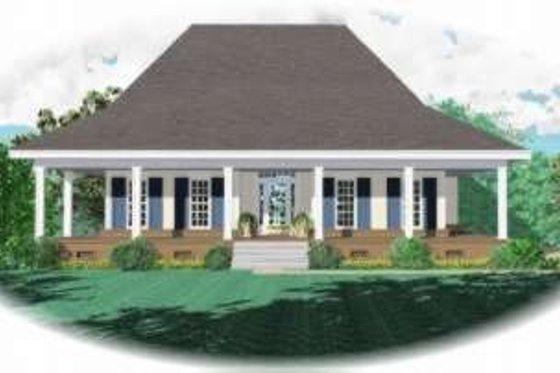 Exterior - Front Elevation for Farmhouse House Plan #81-1052 - 2 bed, 2 bath