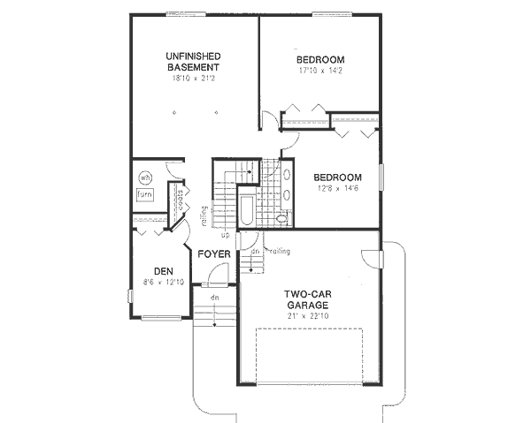 House Design - European Floor Plan - Lower Floor Plan #18-9317