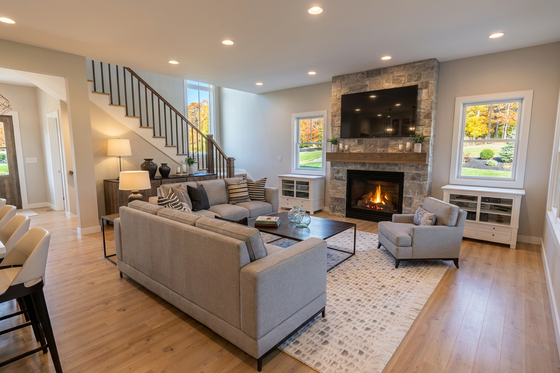Interior - Family Room 1 for Farmhouse House Plan #51-1523 - 3 bed, 3.5 bath
