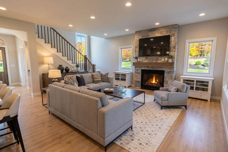 House Blueprint - Interior - Family Room 1 for Farmhouse House Plan #51-1523 - 3 bed, 3.5 bath