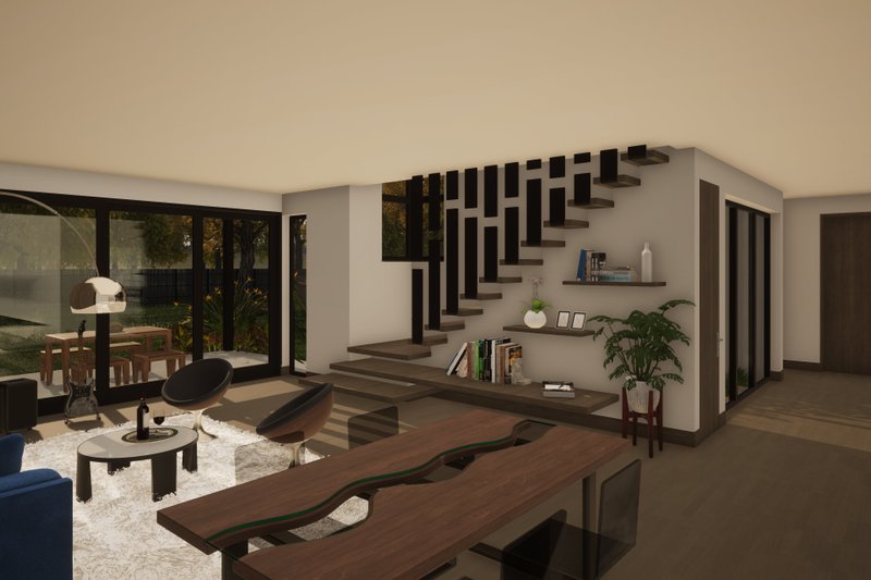 Home Plan - Interior - Family Room 1 for Contemporary House Plan #80-223 - 3 bed, 3 bath