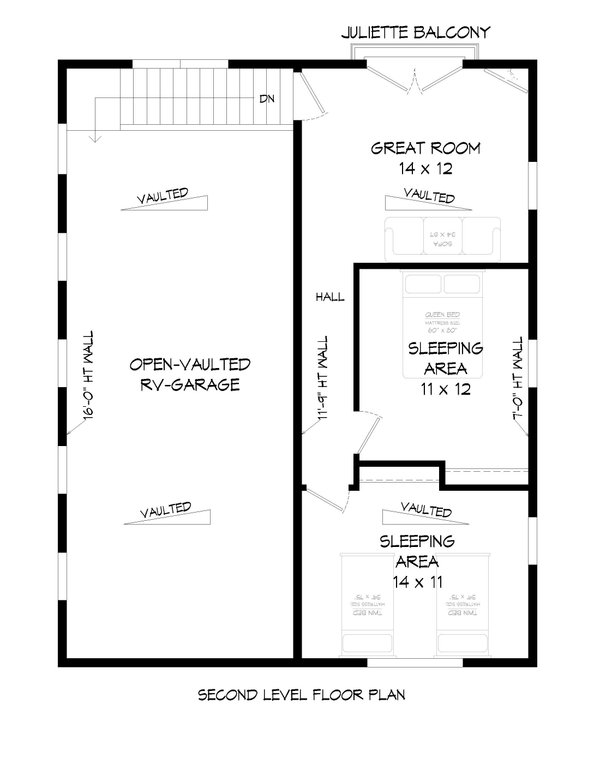 House Blueprint - Traditional Floor Plan - Upper Floor Plan #932-722
