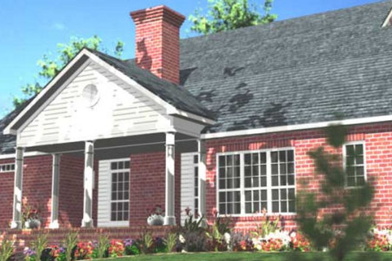 House Blueprint - Exterior - Rear Elevation for Southern House Plan #406-275 - 3 bed, 2.5 bath