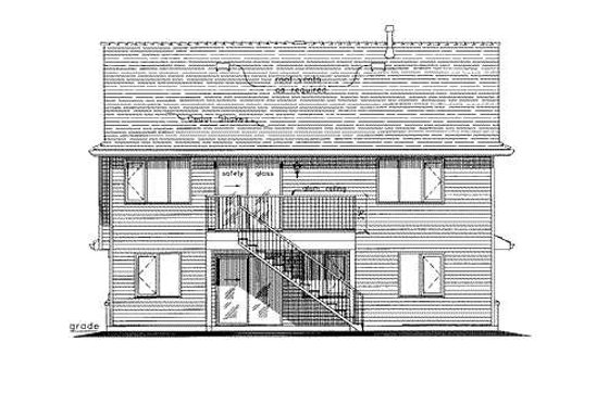 Exterior - Rear Elevation for Traditional House Plan #18-273 - 3 bed, 2 bath