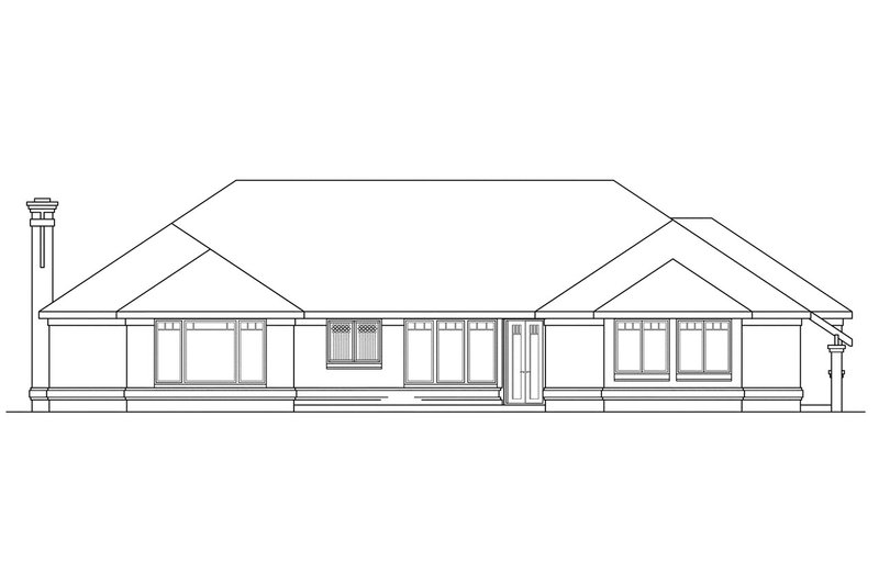 Home Plan - Exterior - Rear Elevation for Ranch House Plan #124-289 - 3 bed, 2.5 bath