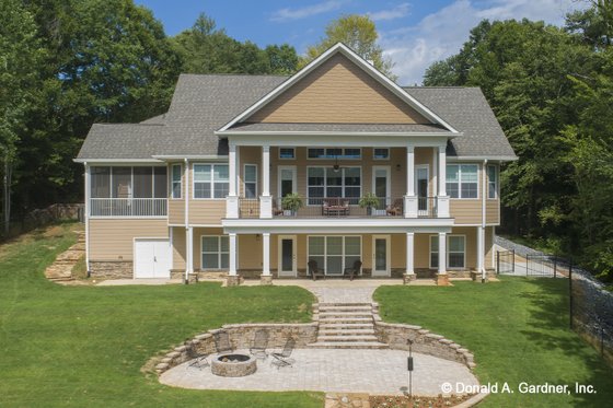 Exterior - Rear Elevation for Cottage House Plan #929-992 - 4 bed, 4 bath