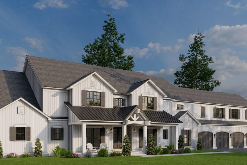 House Design - Exterior - Front Elevation 4 for Farmhouse House Plan #923-429 - 5 bed, 6.5 bath