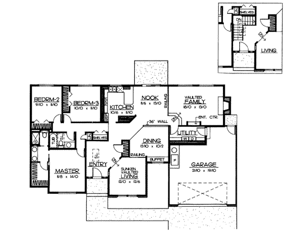 House Plan Design - Traditional Floor Plan - Main Floor Plan #90-103