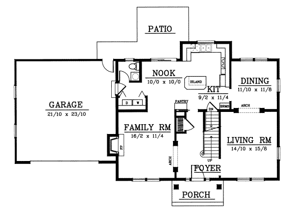 Home Plan - Colonial Floor Plan - Main Floor Plan #93-209