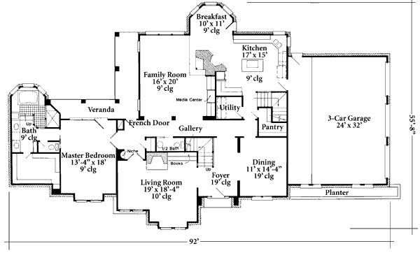 Home Plan - European Floor Plan - Main Floor Plan #410-401