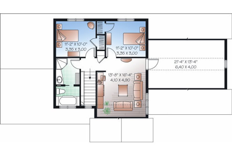 Home Plan - Floor Plan - Upper Floor for Country House Plan #23-726 - 3 bed, 2 bath