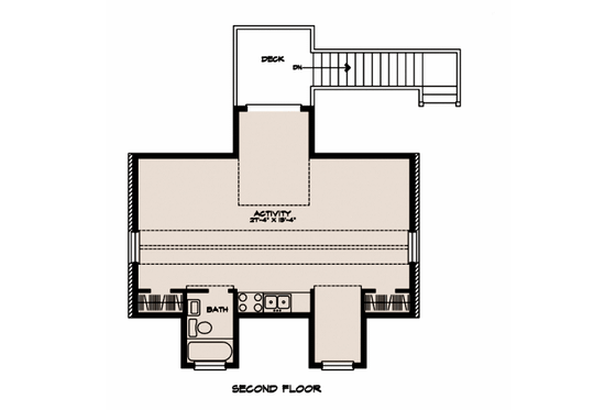 Floor Plan - Upper Floor for Country House Plan #140-105, 1.5 bath