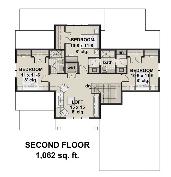 Home Plan - Farmhouse Floor Plan - Upper Floor Plan #51-1147