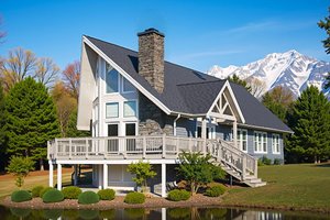 Exterior - Front Elevation 3 for Cabin House Plan #3-110 - 3 bed, 2 bath