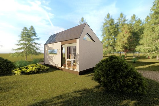 Exterior - Rear Elevation for Modern House Plan #549-31 - 1 bed, 1 bath