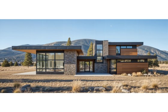 Exterior - Front Elevation 3 for Modern House Plan #892-32 - 4 bed, 4.5 bath