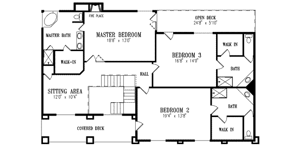 Adobe / Southwestern Floor Plan - Upper Floor Plan #1-718