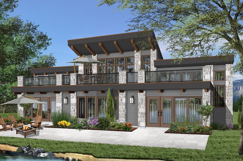 Architectural House Design - Beach Exterior - Front Elevation Plan #23-1031