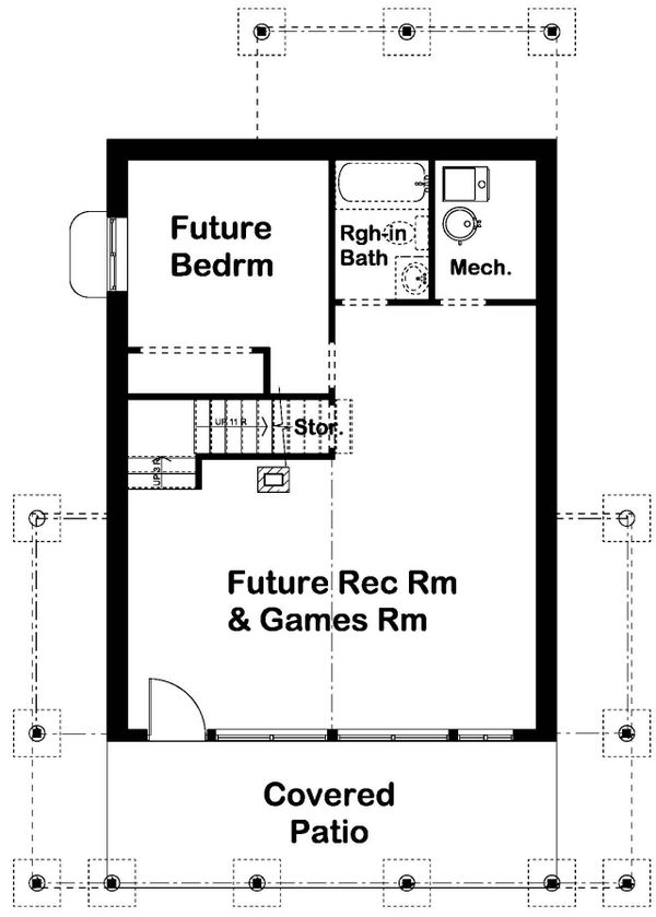 House Plan Design - Country Floor Plan - Lower Floor Plan #126-235