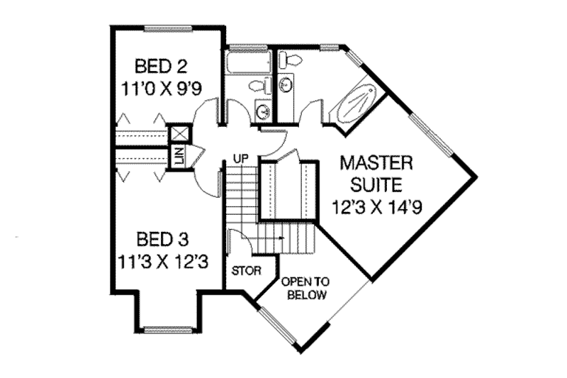 Dream House Plan - Floor Plan - Upper Floor for Traditional House Plan #60-306 - 3 bed, 2.5 bath