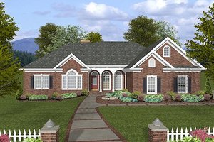 Southern Exterior - Front Elevation Plan #56-579