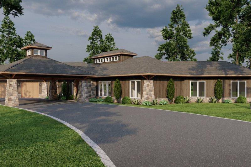 Dream House Plan - Exterior - Front Elevation 6 for Mediterranean House Plan #923-337 - 3 bed, 2.5 bath