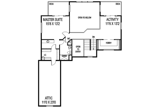 Floor Plan - Upper Floor House Plan #60-133 - 3 bed, 3 bath