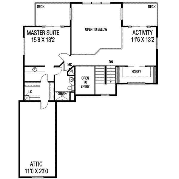 House Plan Design - Floor Plan - Upper Floor Plan #60-133