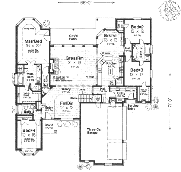 European Floor Plan - Main Floor Plan #310-327