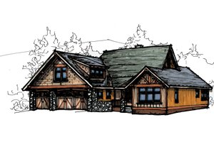 Craftsman Exterior - Front Elevation Plan #921-21