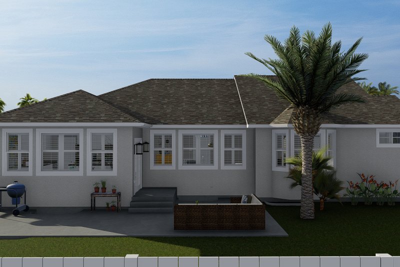 House Blueprint - Exterior - Rear Elevation for Traditional House Plan #1060-56 - 3 bed, 2 bath