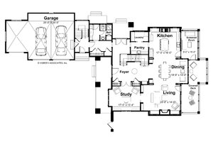 Floor Plan - Main Floor for Craftsman House Plan #928-7 - 3 bed, 3 bath