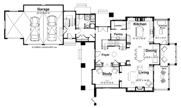 Craftsman Floor Plan - Main Floor Plan #928-7