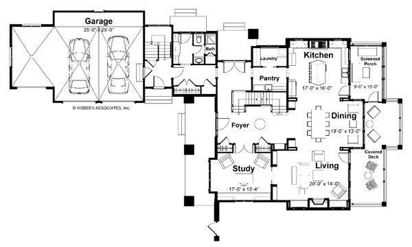 Dream House Plan - Craftsman Floor Plan - Main Floor Plan #928-7